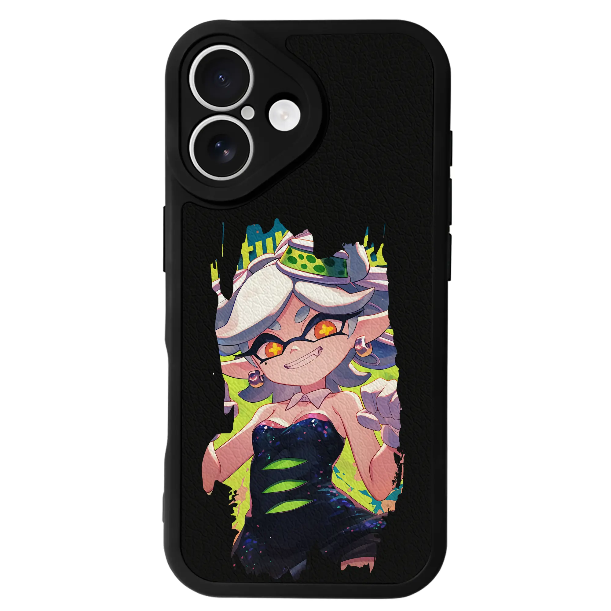 スプラトゥーン グッズ,シオカラーズ ホタル - IPhone 16シリーズ対応 ・ シリコンスマホケース ・ レザー調 ・ 高精度フィット ・ 耐衝撃 ・ ワイヤレス充電対応 ・ 精密カット